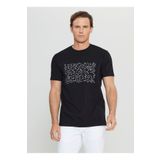 ALTINYILDIZ CLASSICS Altınyıldız Classics Bisiklet Yaka Baskılı Siyah Erkek T-Shirt ACE091252412_SYH