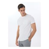 ALTINYILDIZ CLASSICS Altınyıldız Classics Bisiklet Yaka Çizgili Ekru Erkek T-Shirt ACE091252120_EHK