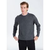 Altınyıldız Classics Antrasit Erkek Bisiklet Yaka Jakarlı Kazak ACE045271187 - 2XL