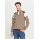 Altınyıldız Classics Bato Yaka Standart Vizon - Kahve Erkek Kazak ACE049261481_VZK - 2XL
