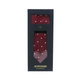 Altınyıldız Classics Beyaz - Bordo Erkek Kravat Mendil Tk 4A2122100502
