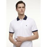 Altınyıldız Classics Beyaz Erkek Slim Fit Logo Baskılı Polo T-Shirt ACE091262941 - Beyaz - Lacivert