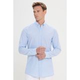 Altınyıldız Classics Beyaz - Mavi Erkek Gömlek 4A2024200009 - 2XL