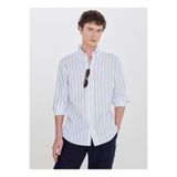 ALTINYILDIZ CLASSICS Beyaz - Mavi Regular Fit Çizgili Gömlek, L, 5003361682, Beyaz - Mavi, Erkek