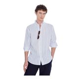ALTINYILDIZ CLASSICS Beyaz - Mavi Regular Fit Çizgili Gömlek, XL, 5003361682, Beyaz - Mavi, Erkek