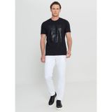 ALTINYILDIZ CLASSICS Bisiklet Yaka Baskılı T-Shirt, M, 5003252171, Siyah, Erkek