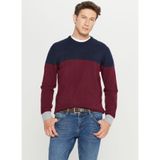 ALTINYILDIZ CLASSICS Bisiklet Yaka Kazak, M, 5003307617, Lacivert - Bordo, Erkek
