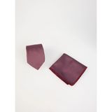 Altınyıldız Classics Bordo - Gri Erkek Kravat Mendil Tk 4A4125100506_KRAVAT-MENDİL SET