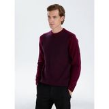 Altınyıldız Classics Bordu Erkek Bisiklet Yaka Jakarlı Kazak ACE045271186 - Lacivert - Bordo - 2XL