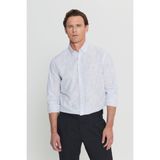 Altınyıldız Classics Comfort Fit Düğmeli Yaka Lacivert - Beyaz Erkek Gömlek ACE020252006_LCB - 2XL