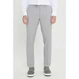 Altınyıldız Classics Comfort Fit Rahat Kesim Yan Cepli Desenli Beli Lastikli Kumaş Klasik Pantolon - Gri Melanj - 48