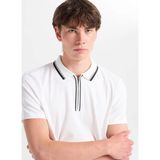 Altınyıldız Classics Ekru Erkek Slim Fit Geometrik Desen Polo T-Shirt ACE091262670 - 2XL