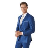 ALTINYILDIZ CLASSICS Eksta Slim Fit Dar Kesim Mono Yaka Kareli Mavi Takım Elbise, Renk Mavi, Beden 48-6 Drop