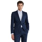 ALTINYILDIZ CLASSICS Ekstra Slim Fit Dar Kesim Mono Yaka Diyagonal Desenli Pamuklu Conte Takım Elbise, Renk Lacivert, Beden 48-6 Drop