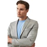 ALTINYILDIZ CLASSICS Ekstra Slim Fit Dar Kesim Mono Yaka Kareli Klasik Takım Elbise, Renk Gri-Mavi, Beden 48-6 Drop