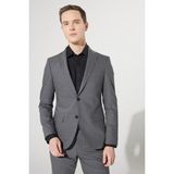 Altınyıldız Classics Ekstra Slim Fit Dar Kesim Mono Yaka Kareli Yünlü Takım Elbise - Gri - 6 Drop - 46