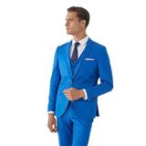 ALTINYILDIZ CLASSICS Ekstra Slim Fit Dar Kesim Mono Yaka Pick Desenli Yelekli Takım Elbise, Renk Saks Mavi, Beden 46-6 Drop