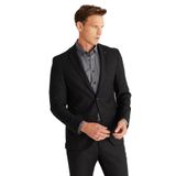 ALTINYILDIZ CLASSICS Ekstra Slim Fit Dar Kesim Mono Yaka Yünlü Takım Elbise, Renk Siyah, Beden 46-6 Drop