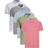 Altınyıldız Classics Erkek 5'li Paket Çekmeyen Pamuklu Kumaş Kıvrılmaz Yaka Slim Fit Dar Kesim Polo Yaka Tişört - Çok Renkli