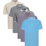 Altınyıldız Classics Erkek 5'li Paket Çekmeyen Pamuklu Kumaş Kıvrılmaz Yaka Slim Fit Dar Kesim Polo Yaka Tişört - Siyah - Gri
