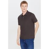 Altınyıldız Classics Erkek Acı Kahve %100 Pamuk Trend Mevsimlik Fitilli Tişört Slim Fit Polo Yaka