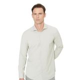 ALTINYILDIZ CLASSICS Erkek Açık Haki Slim Fit Dar Kesim%100 Pamuk Klasik Yaka Armürlü Gömlek, ACIK HAKI, S