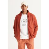 Altınyıldız Classics Erkek Açık Kahve Anti-pilling Tüylenme Yapmayan Standart Fit Dik Bato Yaka Sweatshirt Polar Ceket - Açık Kahverengi