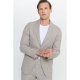 Altınyıldız Classics Erkek Açık Kahve Slim Fit Dar Kesim Kırlangıç Yaka Desenli Takım Elbise - 6 Drop - 48