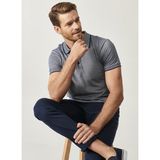 Altınyıldız Classics Erkek Açık Lacivert-saks-lacivert 3'lü Çekmeyen Pamuklu Slim Fit Kıvrılmaz Polo Yaka Basic Tişört - Saks - Lacivert