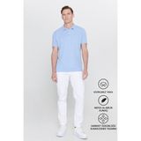 Altınyıldız Classics Erkek Açık Mavi %100 Pamuk Kıvrılmaz Pike Polo Yaka Slim Fit Dar Kesim Tişört - XL