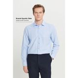 Altınyıldız Classics Erkek Açık Mavi Non-Iron Ütülemesi Kolay Terletmez Pamuklu Gömlek Slim Fit Dar Kesim Klasik Yaka