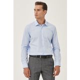 ALTINYILDIZ CLASSICS-Erkek Açık Mavi Slim Fit Dar Kesim Klasik Yaka Pamuklu Gömlek