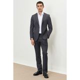 ALTINYILDIZ CLASSICS Erkek Antrasit Ekstra Slim Fit Dar Kesim Mono Yaka Desenli Takım Elbise - 6 Drop - 52