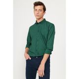 ALTINYILDIZ CLASSICS Erkek Antrasıt-kırmızı Slim Fit Dar Kesim Düğmeli Yaka Pötikareli Flanel Oduncu Gömlek - Antrasit - Kırmızı