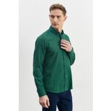 ALTINYILDIZ CLASSICS Erkek Antrasıt-kırmızı Slim Fit Dar Kesim Düğmeli Yaka Pötikareli Flanel Oduncu Gömlek