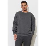 Altınyıldız Classics Erkek Antrasit-melanj Oversize Bol Kesim Bisiklet Yaka Düz Sweatshirt