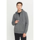 Altınyıldız Classics Erkek Antrasit-melanj Standart Fit Normal Kesim Kapüşonlu Fermuarlı Sweatshirt Ceket - Antrasit Melanj