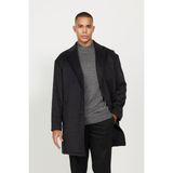 Altınyıldız Classics Erkek Antrasit Oversize Fit Bol Kesim Mono Yaka Desenli Kaşe Palto - 50