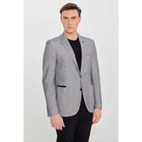 ALTINYILDIZ CLASSICS Erkek Antrasit Pamuklu Slim Fit Dar Kesim Mono Yaka Torba Cepli Blazer Ceket