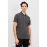 ALTINYILDIZ CLASSICS Erkek Antrasit Slim Fit Dar Kesim %100 Pamuk Polo Yaka Kısa Kollu Tişört