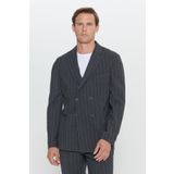 ALTINYILDIZ CLASSICS Erkek Antrasit Slim Fit Dar Kesim Kırlangıç Yaka Gofre Desenli Yünlü Takım Elbise, Antrasit, 50-6 Drop