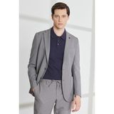 ALTINYILDIZ CLASSICS Erkek Antrasit Slim Fit Dar Kesim Mono Yaka Armürlü Klasik Takım Elbise - 46 - 6 Drop