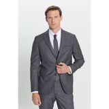 ALTINYILDIZ CLASSICS Erkek Antrasit Slim Fit Dar Kesim Mono Yaka Desenli Takım Elbise