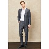 ALTINYILDIZ CLASSICS Erkek Antrasit Slim Fit Dar Kesim Mono Yaka Tweet Desenli Yünlü Takım Elbise - 48 - 6 Drop