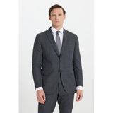 ALTINYILDIZ CLASSICS Erkek Antrasit Yünlü Cordura Kumaş Slim Fit Kırlangıç Yaka Desenli Kapak Cepli Takım Elbise