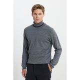 Altınyıldız Classics Erkek Antrasit Yünlü Standart Fit Normal Kesim Tam Balıkçı Yaka Triko Kazak - XL