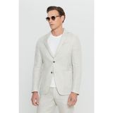Altınyıldız Classics Erkek Bej %100 Keten Ekstra Slim Fit Beli Bağlamalı Kapak Cepli Takım Elbise - 6 Drop - 52