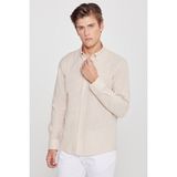 Altınyıldız Classics Erkek Bej Kolay Ütülenebilen %100 Pamuk Nefes Alabilen Terletmez Slim Fit Gömlek - XL