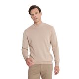 ALTINYILDIZ CLASSICS Erkek Bej Melanj Standart Fit Normal Kesim Yarım Balıkçı Yaka Pamuklu Triko Kazak - 3XL