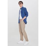 ALTINYILDIZ CLASSICS Erkek Bej Pamuklu Slim Fit Dar Kesim 5 Cepli Armürlü Esnek Pantolon